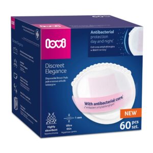Wkładki laktacyjne antybakteryjne LOVI Discreet Elegance 60 białe