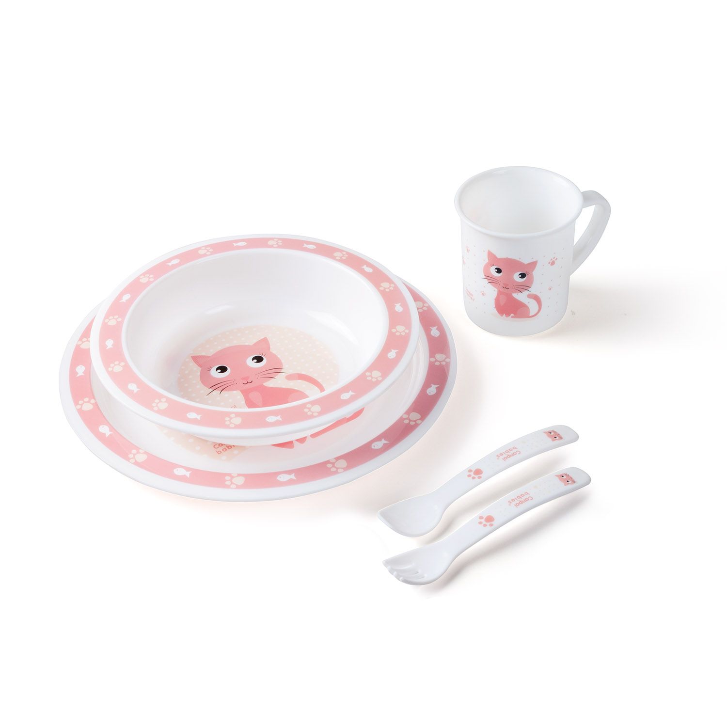 Canpol babies zestaw stołowy CUTE ANIMALS różowy