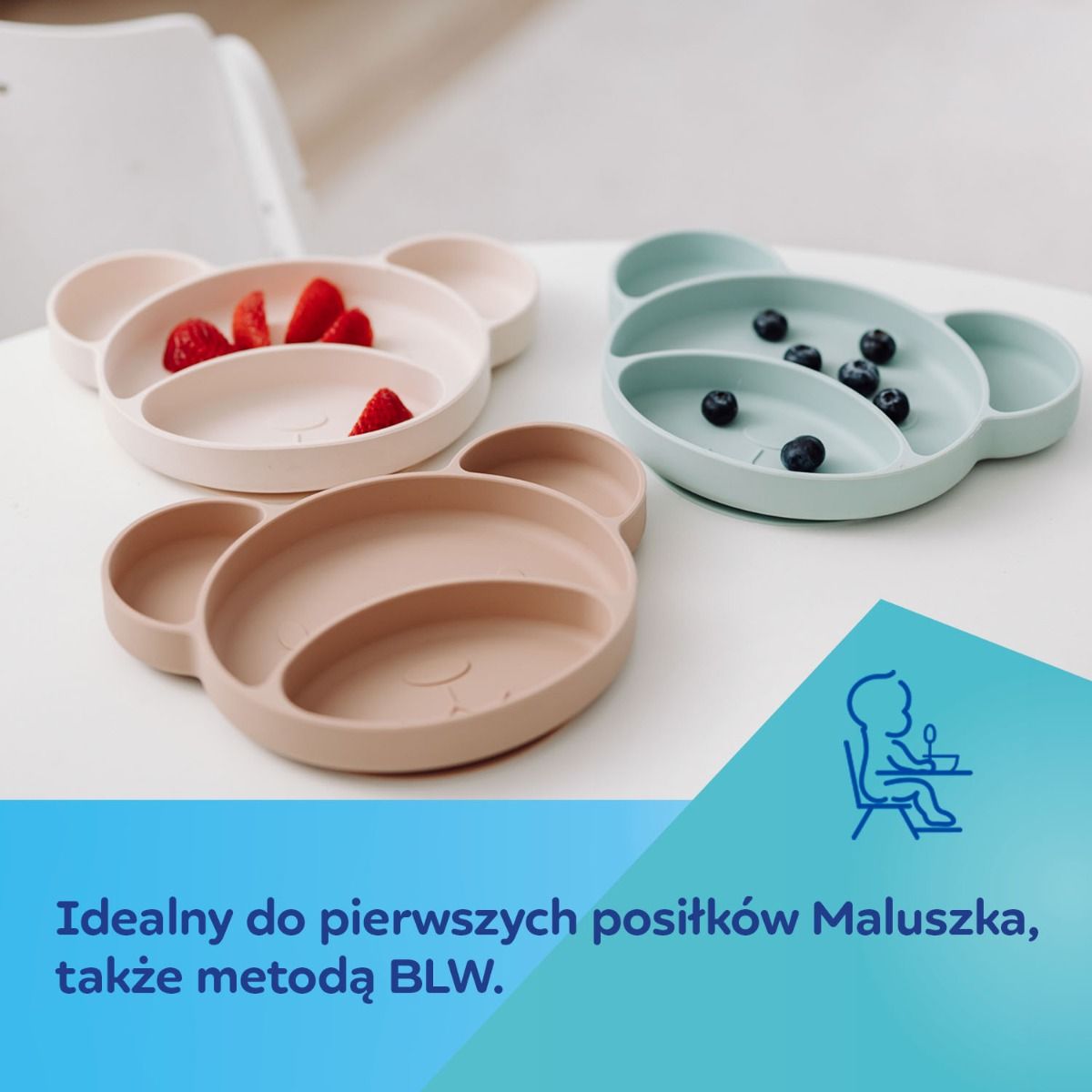 Canpol babies silikonowy talerzyk MIŚ - idealny do pierwszych posiłków