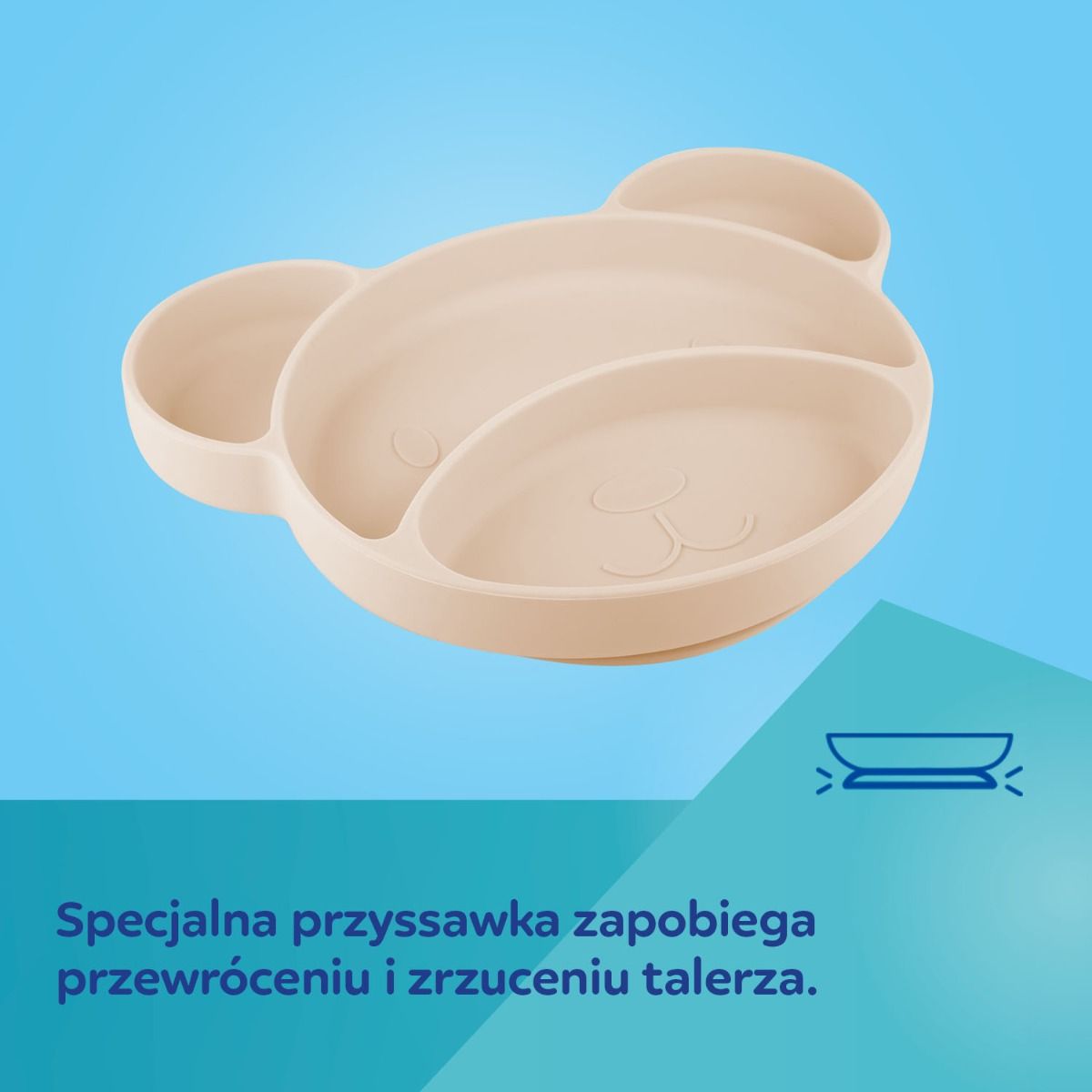 Canpol babies silikonowy talerzyk MIŚ - przyssawka
