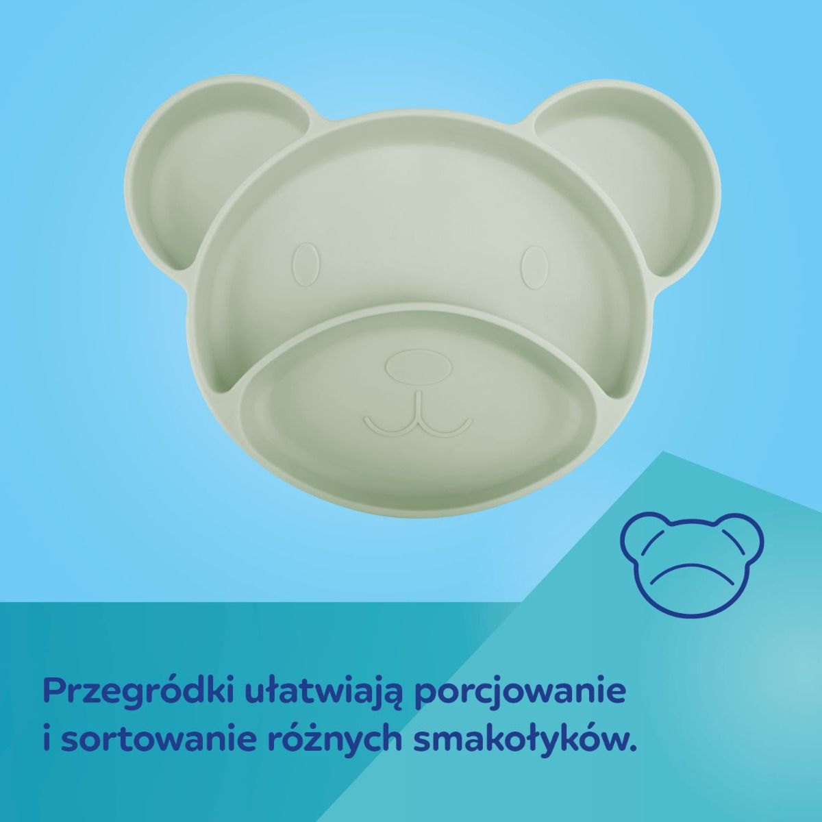 Canpol babies silikonowy talerzyk MIŚ - podział na części