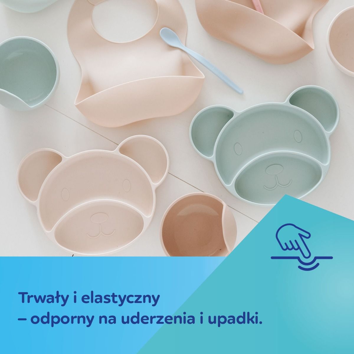 Canpol babies silikonowy talerzyk MIŚ - elastyczny i trwały silikon