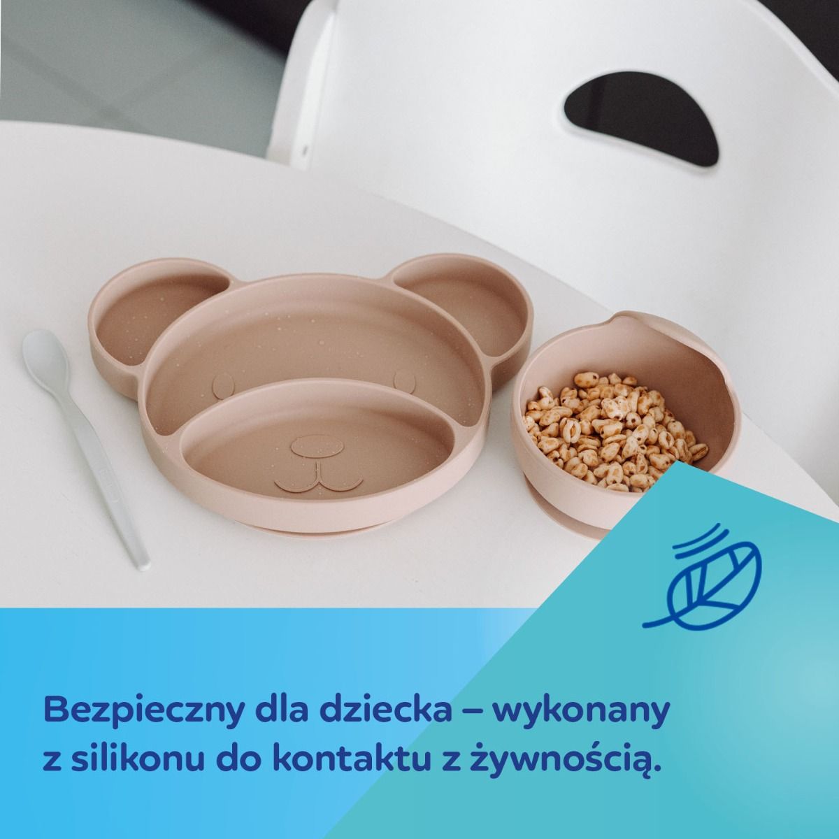 Canpol babies silikonowy talerzyk MIŚ - zmywarka i mikrofalówka