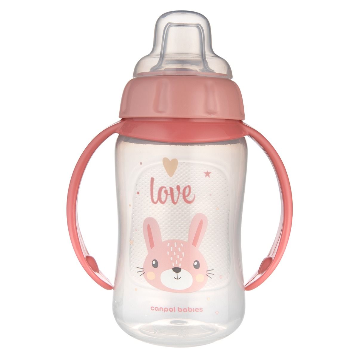 Canpol babies kubek treningowy z miękkim ustnikiem 320 ml różowy