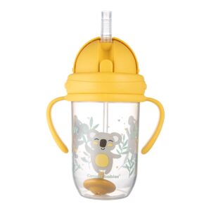 Canpol babies Kubek niekapek z rurką i odważnikiem 270 ml - Exotic Animals żółty