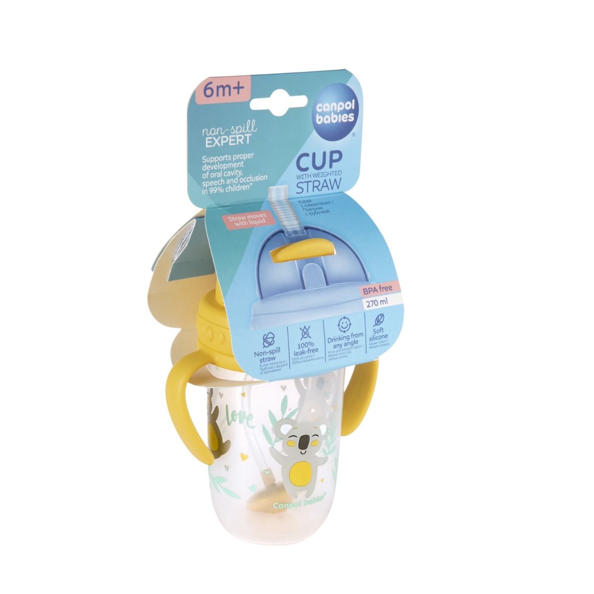 Canpol babies Kubek niekapek z rurką i odważnikiem 270 ml - obrazek 31