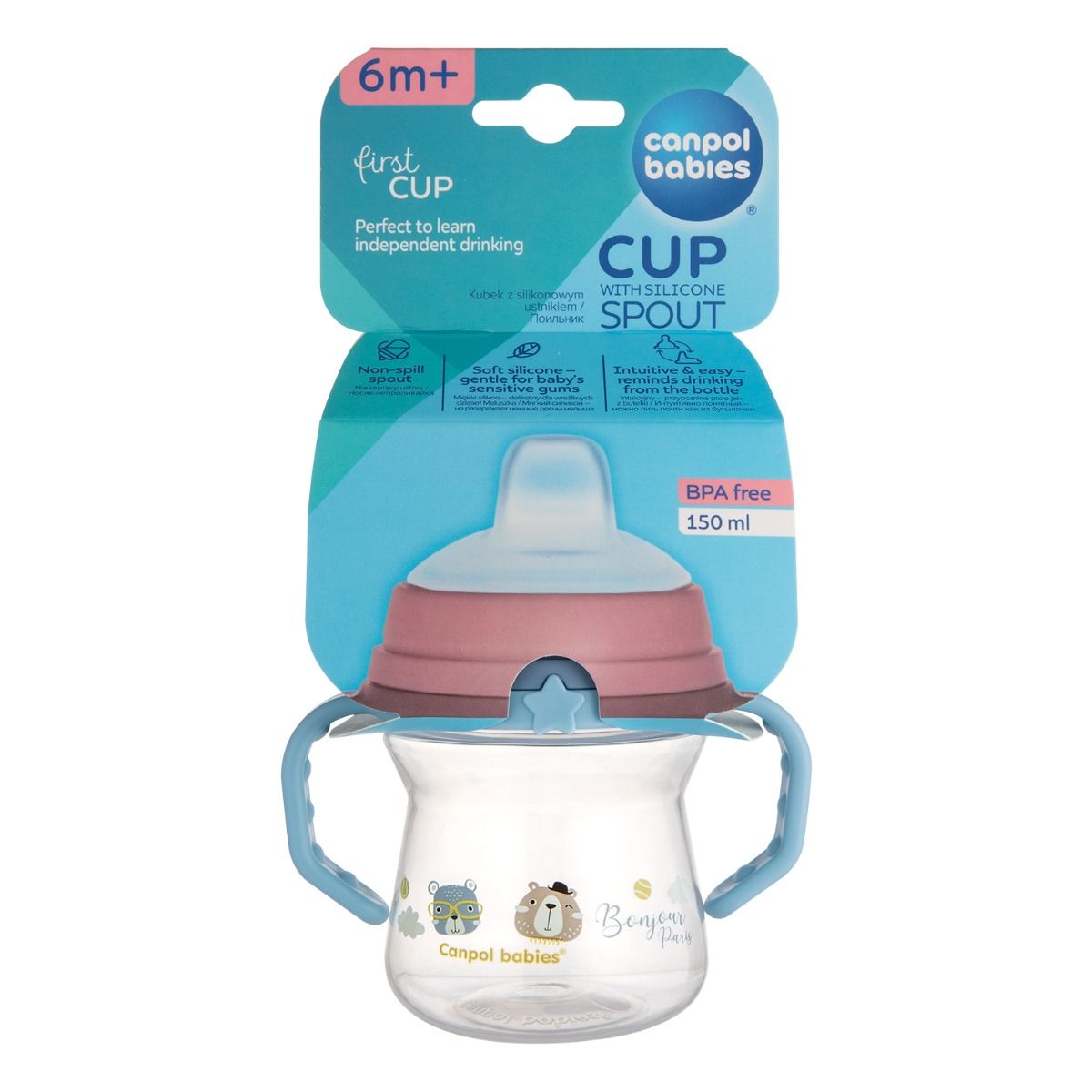 Canpol babies kubek z silikonowym ustnikiem FirstCup 150ml - obrazek 4