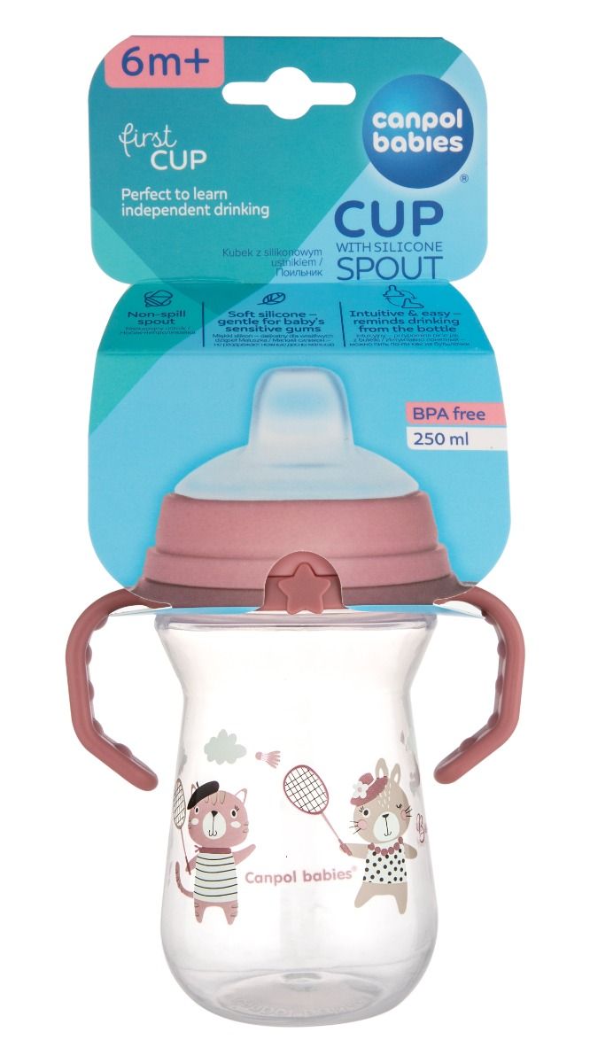 Canpol babies kubek z silikonowym ustnikiem FirstCup 250ml - obrazek 15