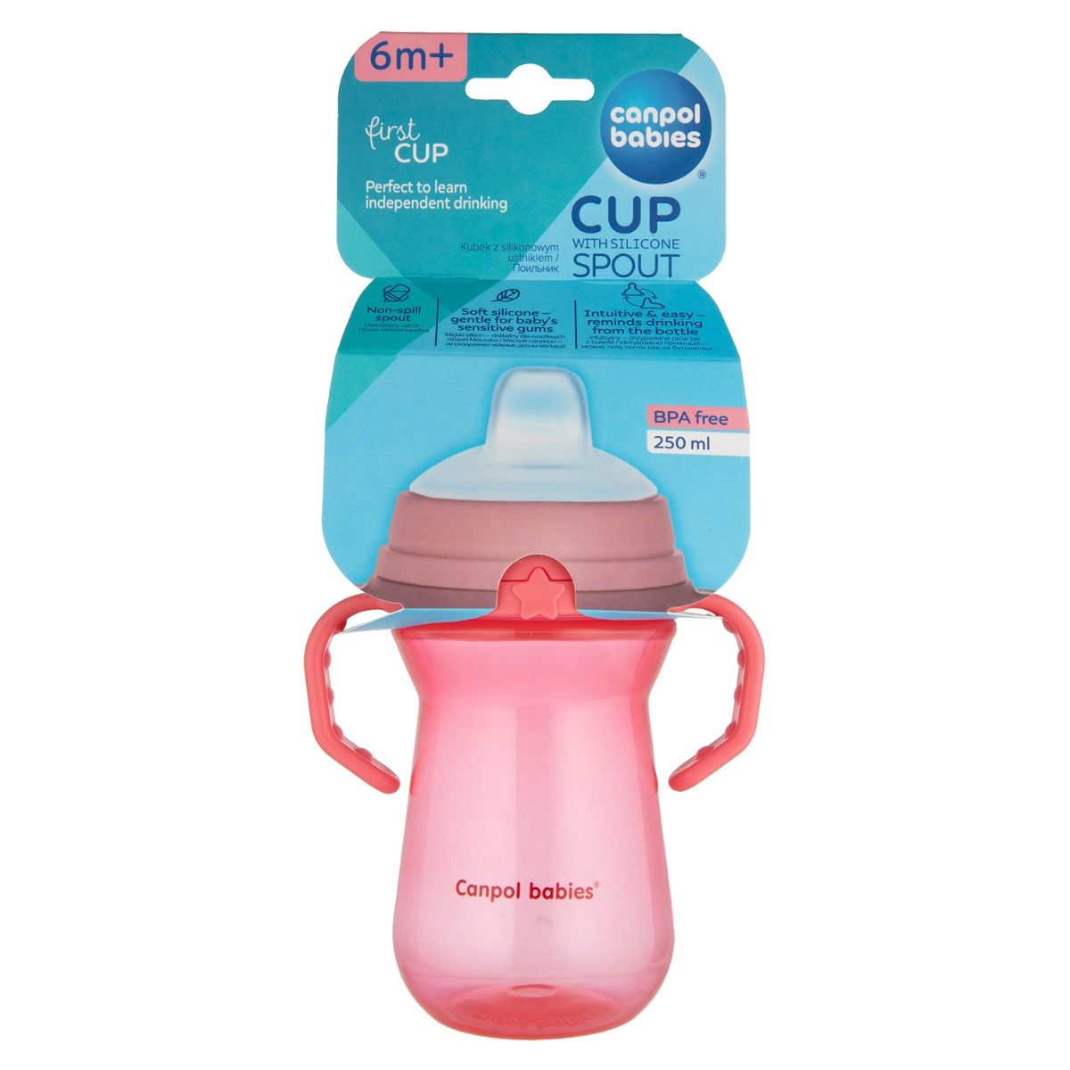 Canpol babies kubek z silikonowym ustnikiem FirstCup 250ml - obrazek 18