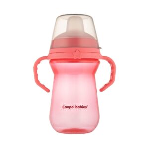 Canpol babies kubek z silikonowym ustnikiem FirstCup 250ml - Różowy