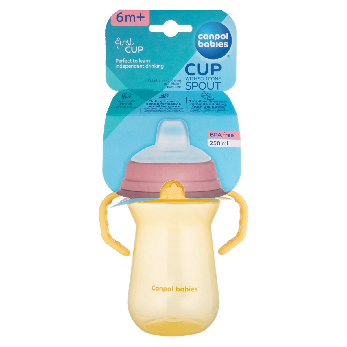 Canpol babies kubek z silikonowym ustnikiem FirstCup 250ml - obrazek 16