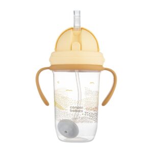 Canpol babies Kubek niekapek z rurką i odważnikiem 270 ml - Mountains żółty