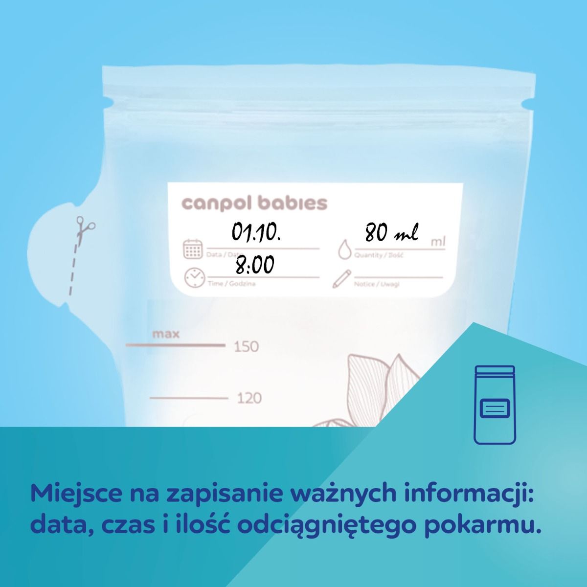 Canpol babies torebki do przechowywania pokarmu - wygodne przelewanie