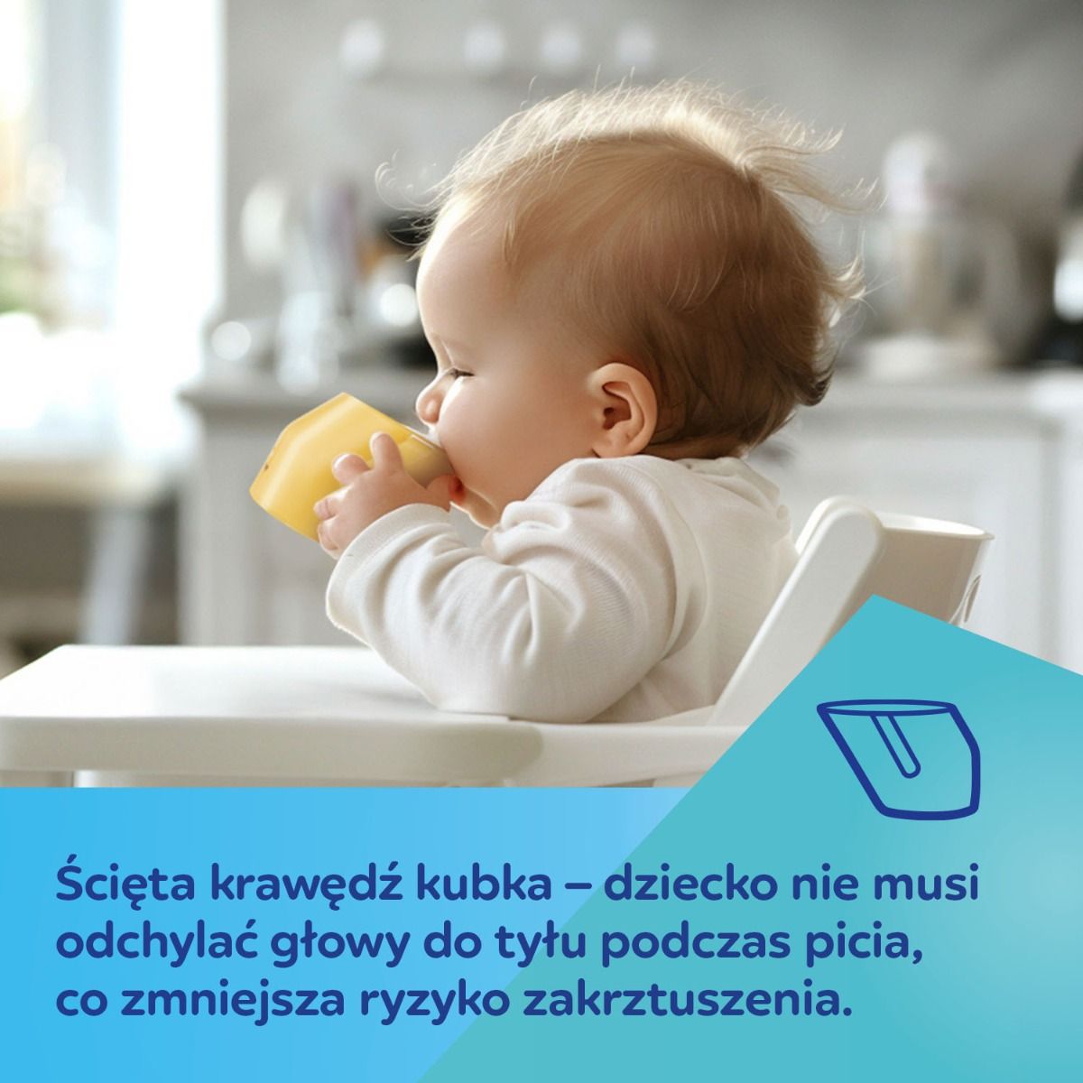 Canpol babies kubek do nauki picia - picie w bezpiecznej pozycji