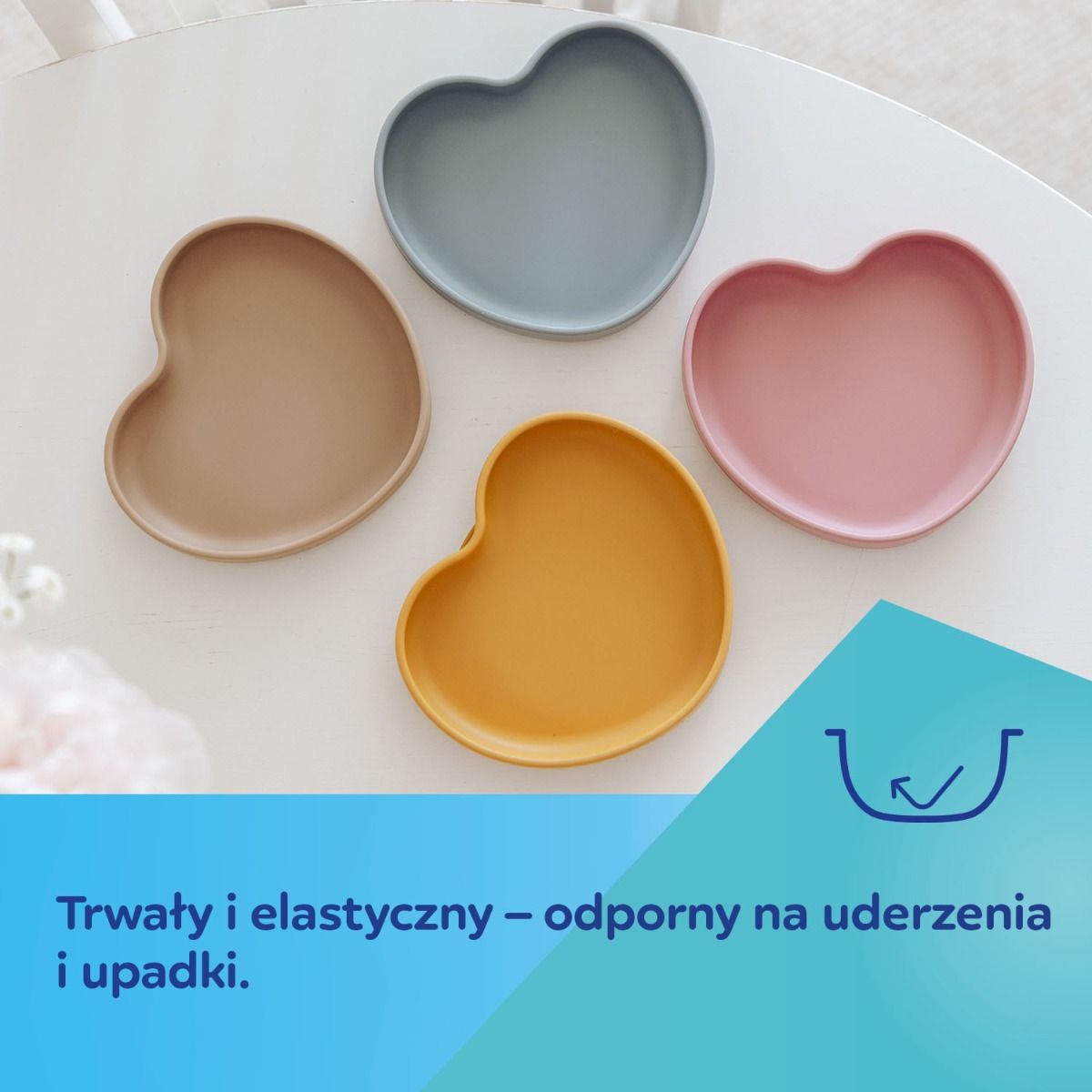 Canpol babies silikonowy talerz SERCE - wysokie brzegi