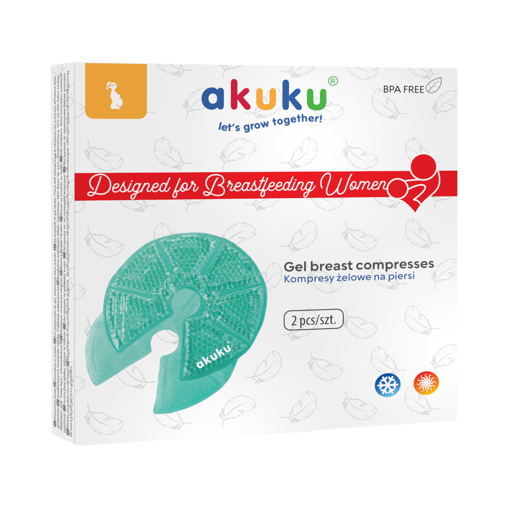 Akuku kompresy żelowe na piersi - chłodzenie