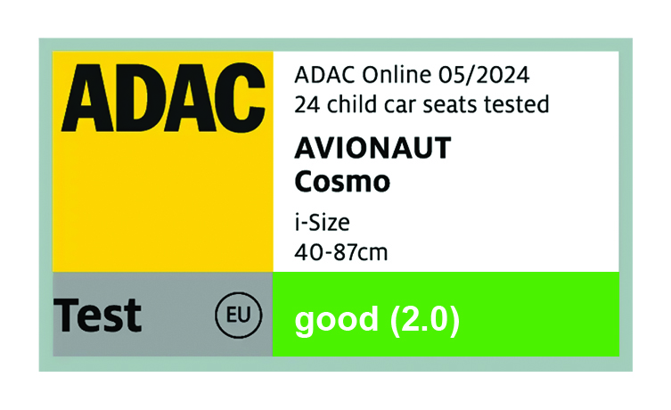 Wynik testu ADAC dla fotelika Avionaut Cosmo