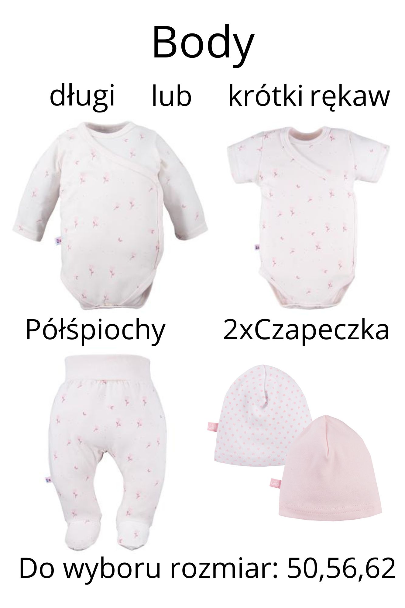 Półśpioch dla noworodka w zestawie wyprawkowym