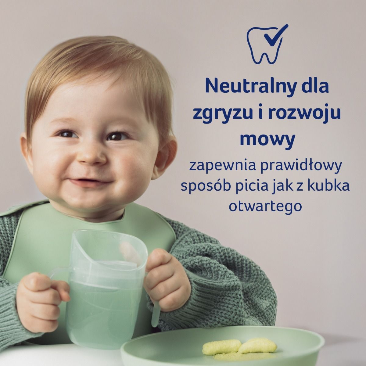 LOVI Genius kubek treningowy - bezpieczna pozycja picia