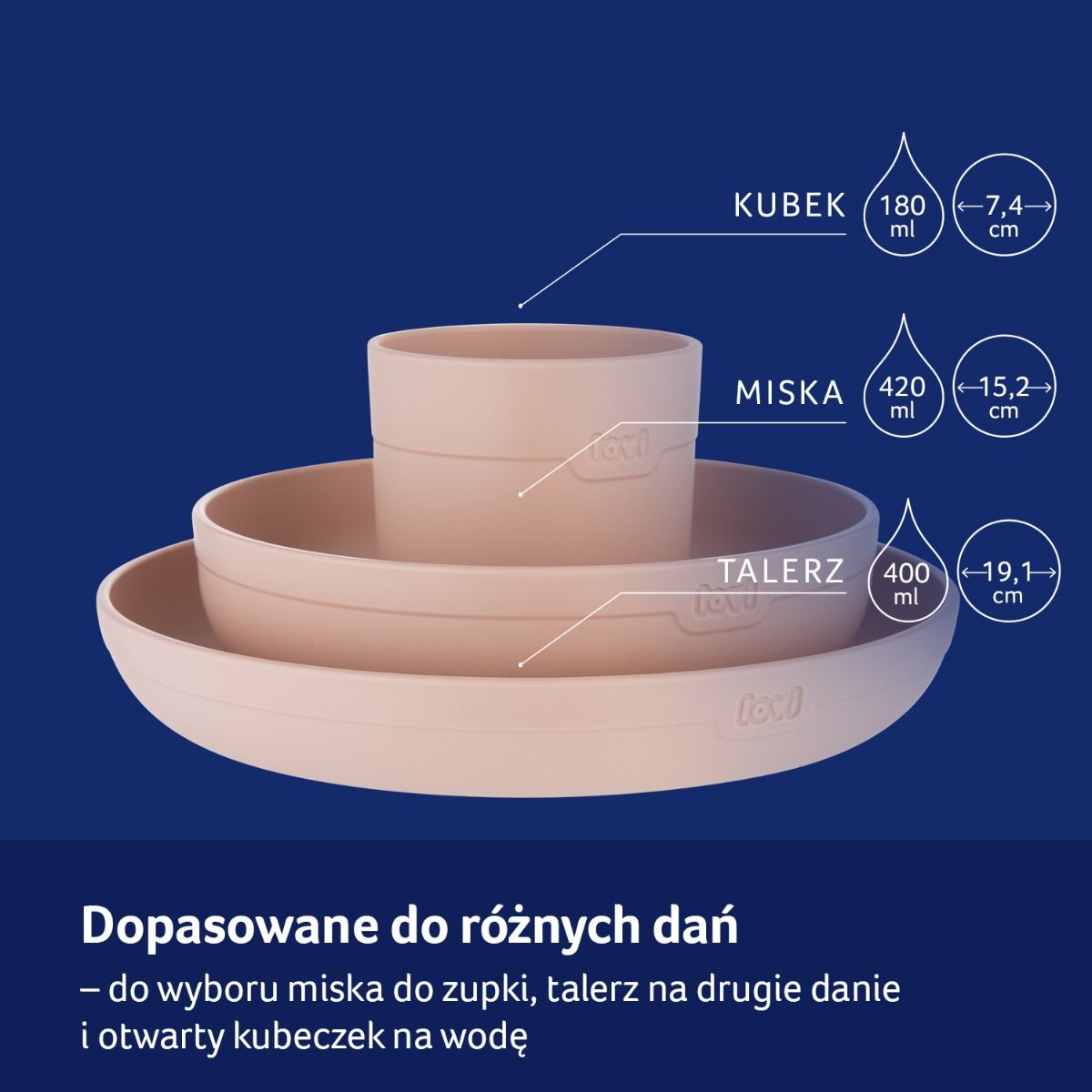 LOVI zestaw naczyń - dopasowany do różnych posiłków