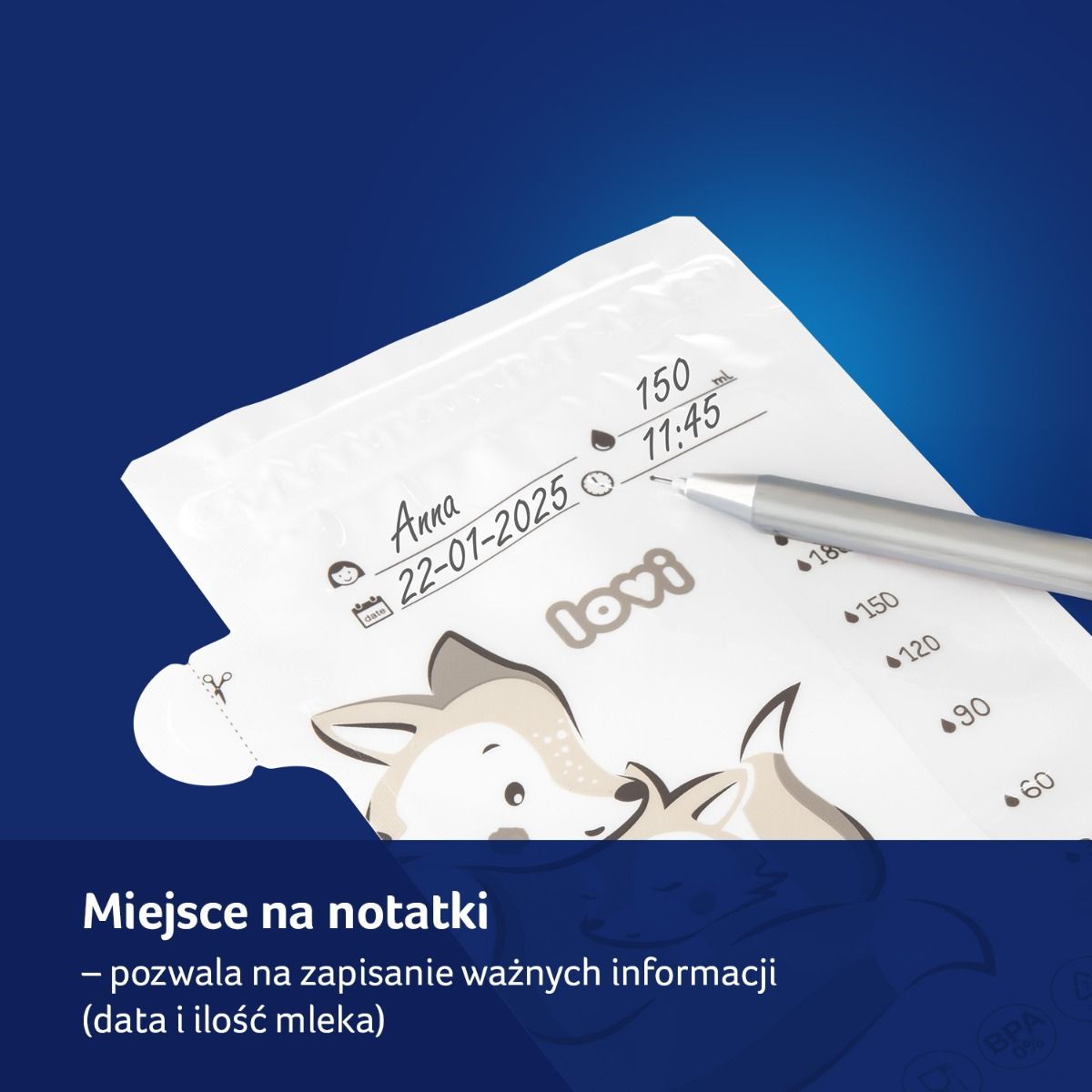 LOVI torebki do przechowywania pokarmu - miejsce na notatki