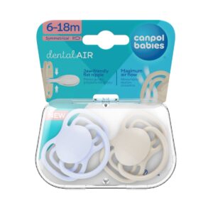 Canpol babies Smoczek silikonowy 6-18m symetryczny DENTAL AIR 2 szt.