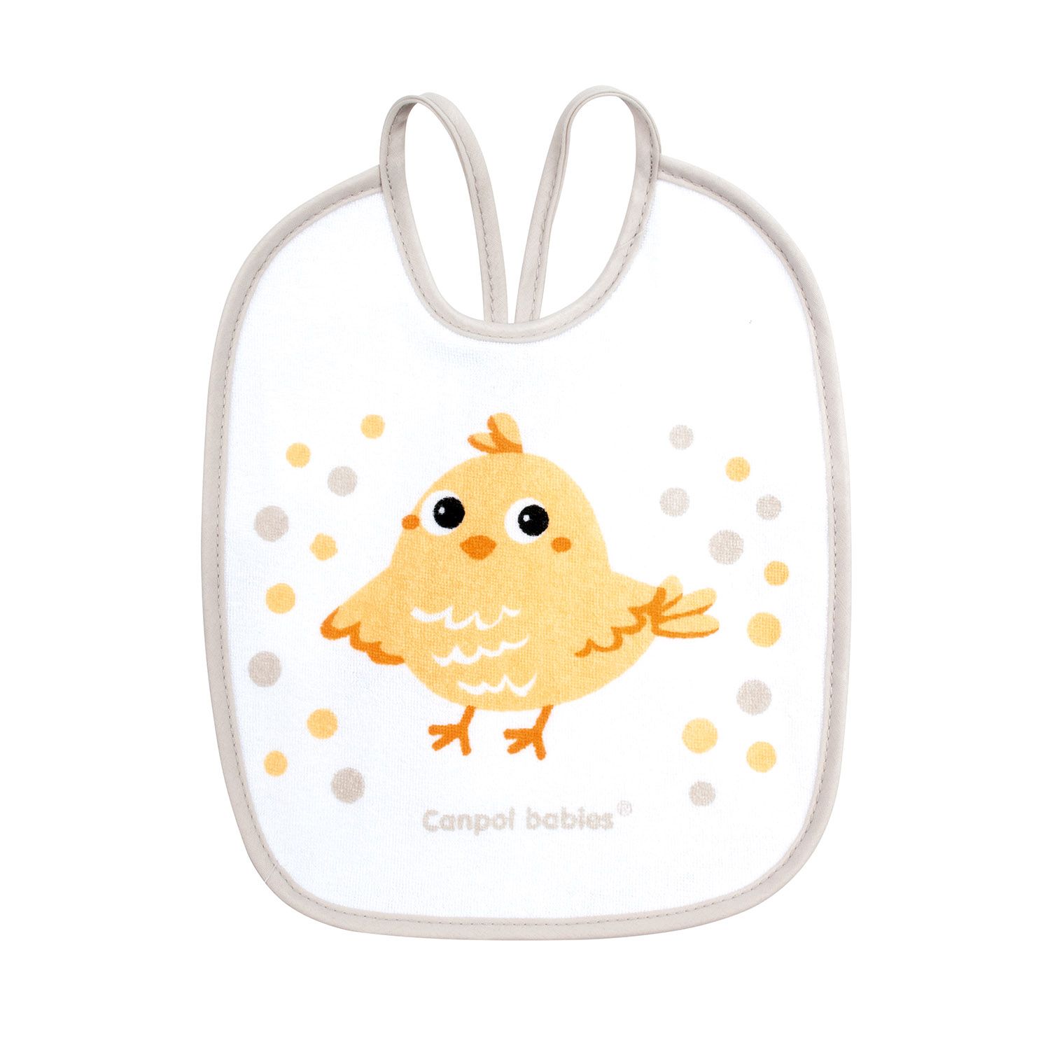 Żółty śliniak Canpol babies BUNNY&COMPANY z miękkiej frotte