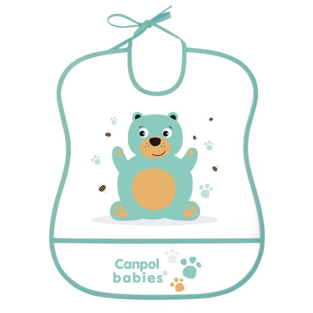Canpol babies śliniak zmywalny CUTE ANIMALS zielony - zdjęcie produktu