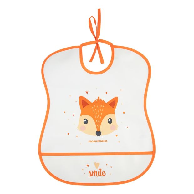 Canpol babies śliniak zmywalny CUTE ANIMALS pomarańczowy - zdjęcie produktu
