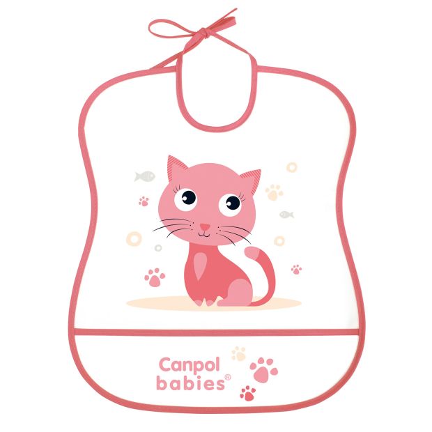 Canpol babies śliniak zmywalny CUTE ANIMALS różowy - wariant produktu