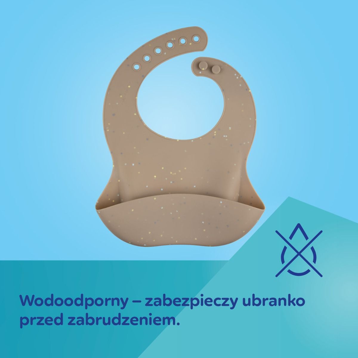 Canpol babies śliniak silikonowy DOTS - wygoda podczas karmienia