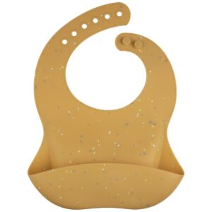 Śliniak silikonowy Canpol babies z kieszonką DOTS