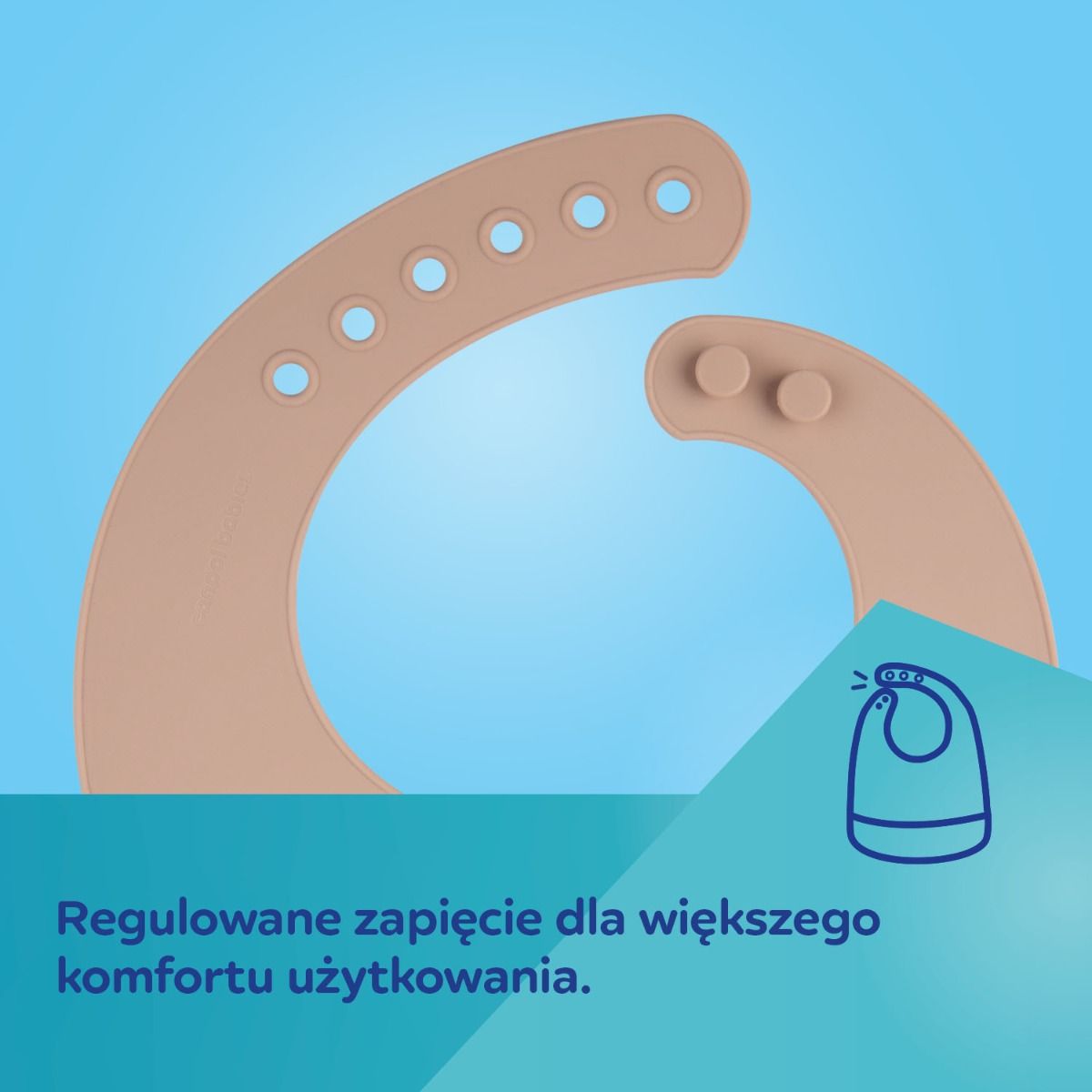 Śliniak silikonowy Canpol babies z regulowanym zapięciem
