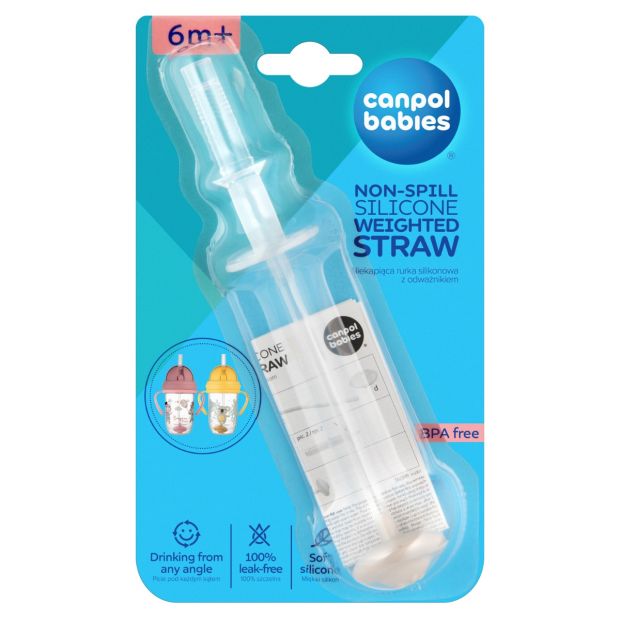 Opakowanie szarej rurki silikonowej Canpol babies z odważnikiem