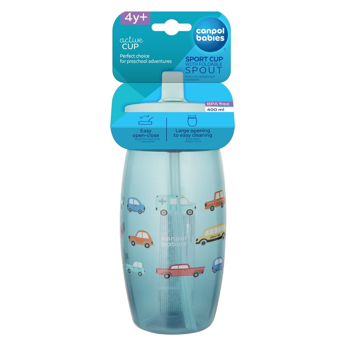 Canpol babies Bidon ze składanym ustnikiem 400 ml - obrazek 3
