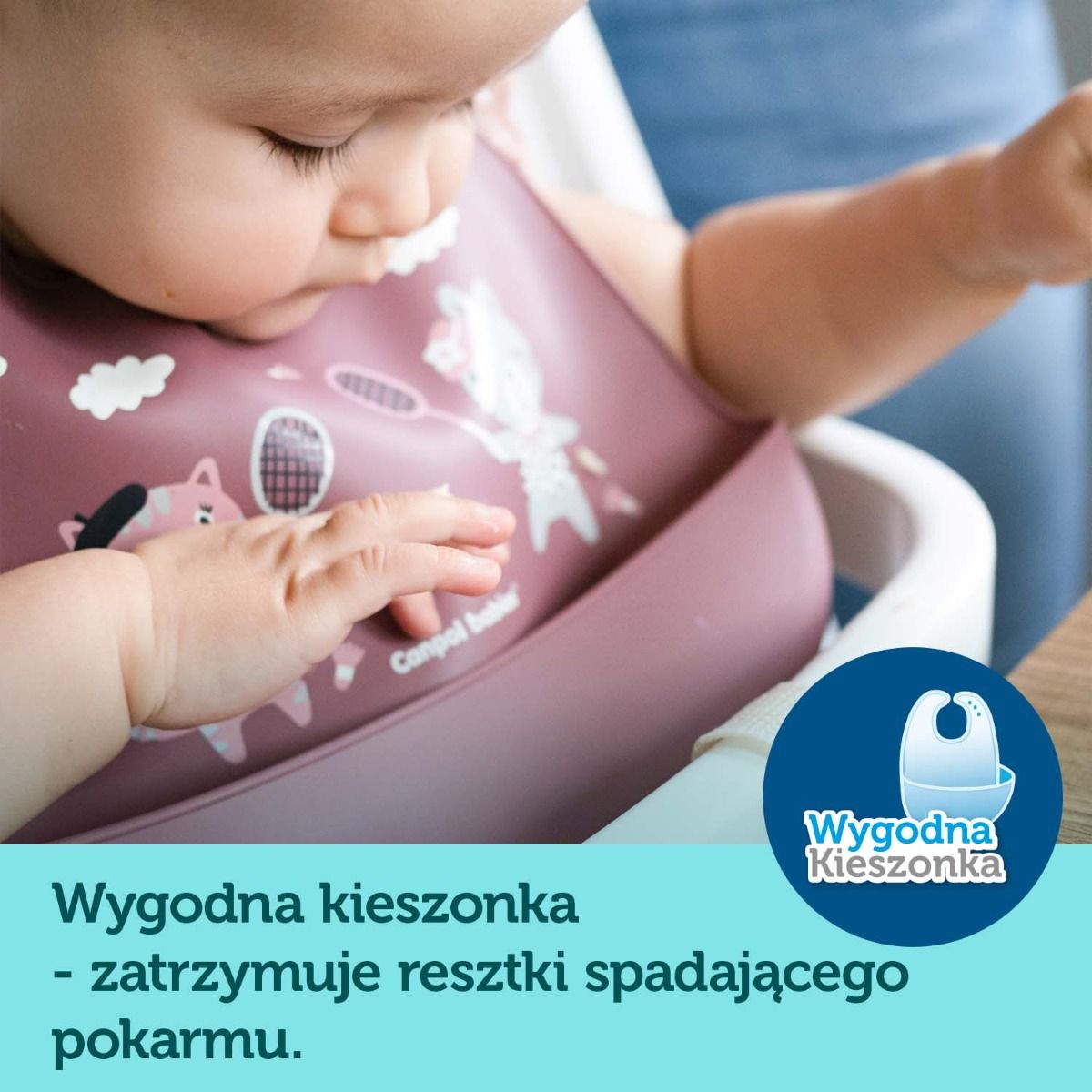 Canpol babies śliniak silikonowy BONJOUR PARIS - miękki materiał
