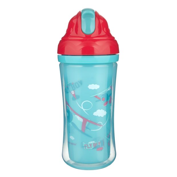 Canpol babies bidon ze składaną rurką silikonową 260 ml Samoloty - widok z przodu