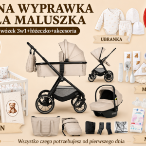 Pełna wyprawka STANDARD DREWNIANE ŁÓŻECZKO + 30 ELEMENTÓW