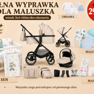 Pełna wyprawka STANDARD DREWNIANE ŁÓŻECZKO + 30 ELEMENTÓW