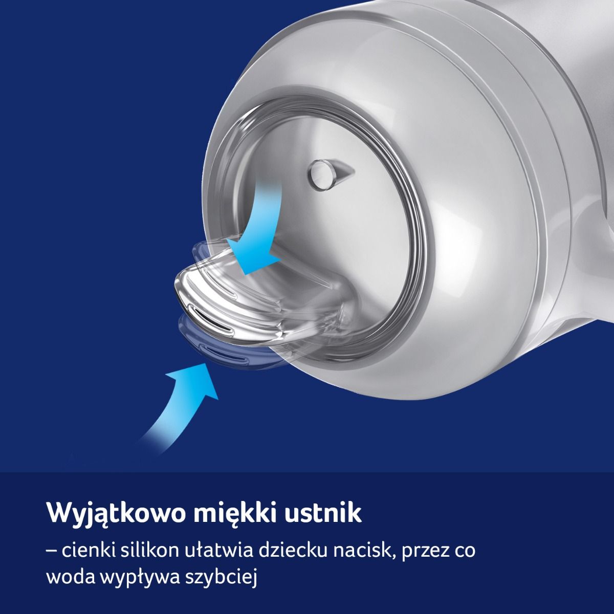Miękki ustnik w kubku LOVI 150 ml Blue
