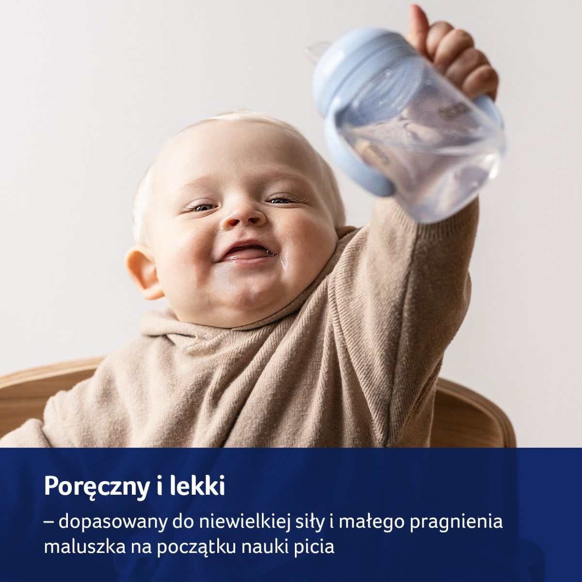 Poręczny kubek LOVI 150 ml Blue dla dziecka