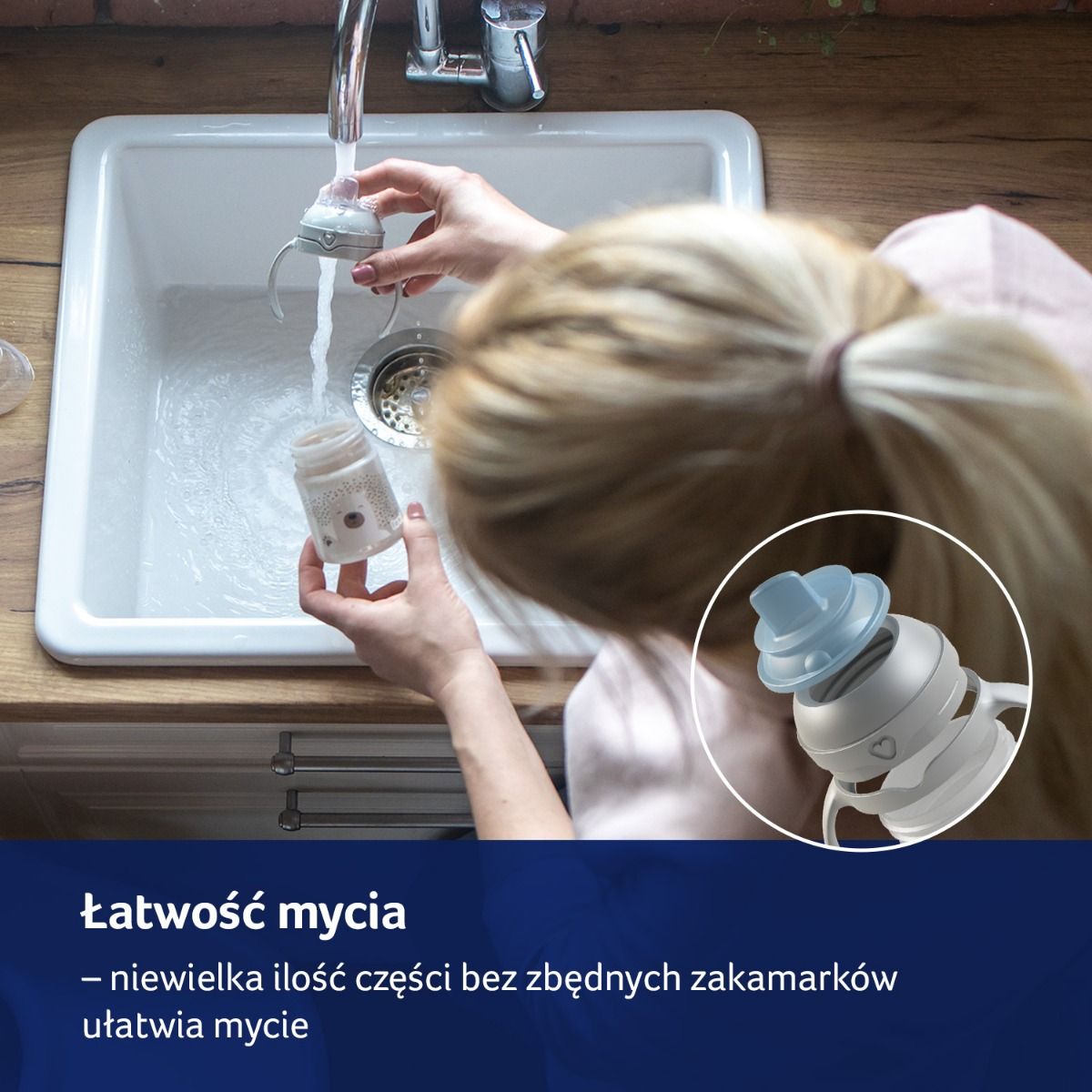 Kubek kapek LOVI Blue 150 ml z miękkim ustnikiem