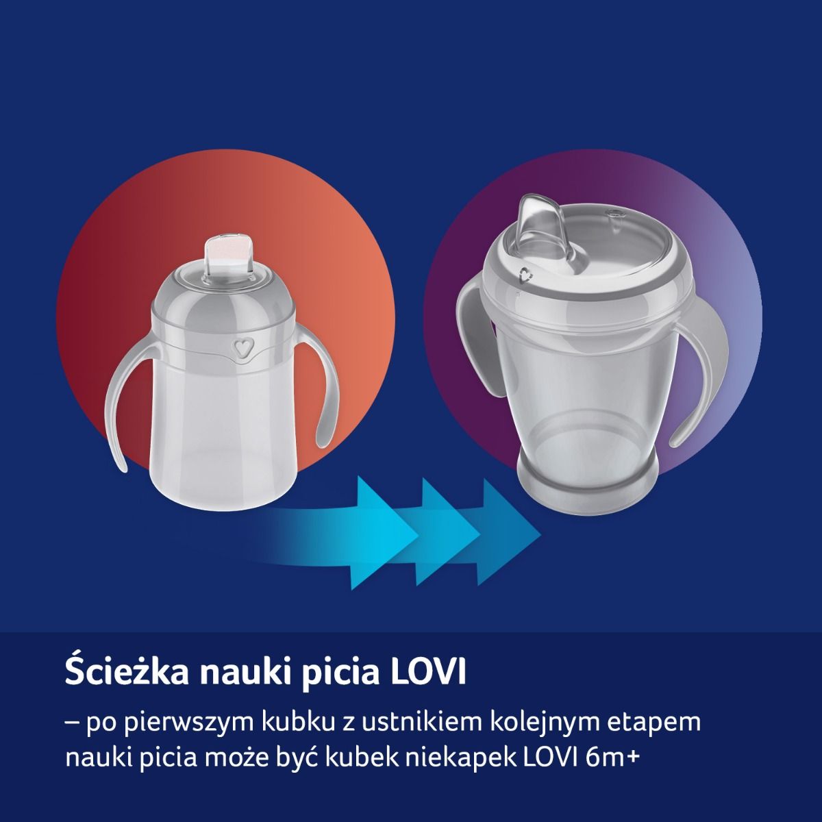 Elementy kubka LOVI 150 ml Blue do nauki picia