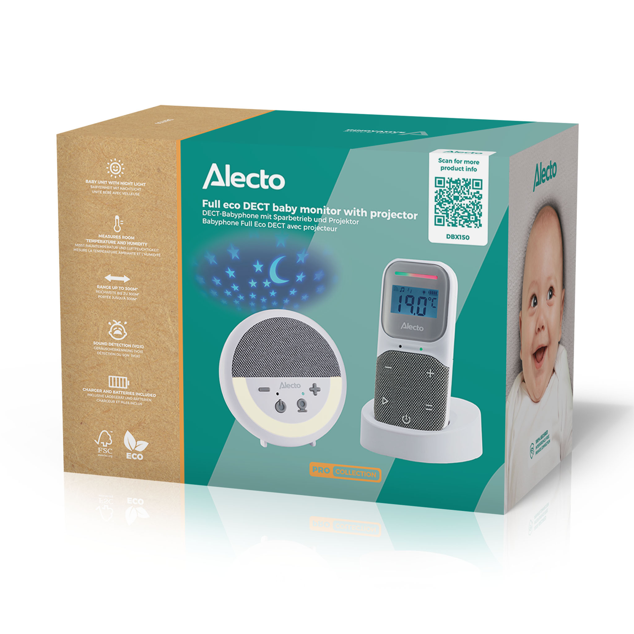 Opakowanie niani elektronicznej Alecto DBX150