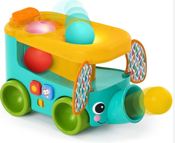 Bright Starts Pop&Roll Safari Bus interaktywny słonik 6m+
