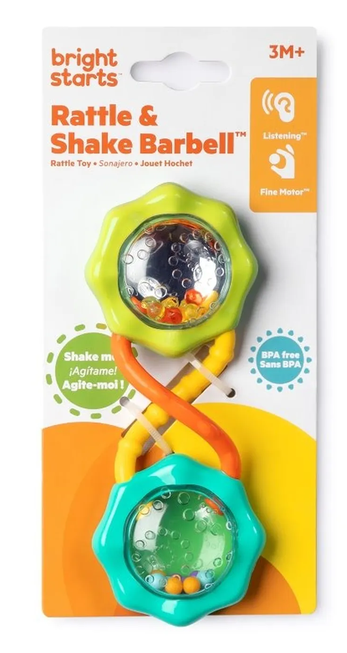 Bright Starts Rattle & Shake Barbell grzechotka 3m+ - obrazek 3