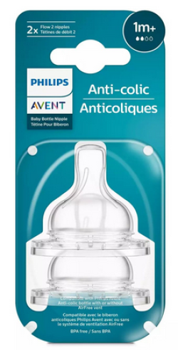 Philips Avent SCY762/02 smoczki antykolkowe przepływ #2 1 mies.+ 2 szt.