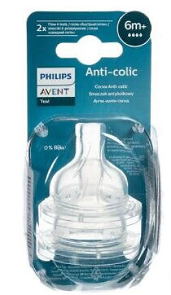 Philips Avent SCY764/02 smoczki antykolkowe przepływ #4 6 mies.+ 2 szt.