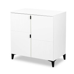 Biała komoda Klupś Mia Mini z lamelowym frontem