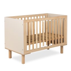 Łóżeczko Klupś Laura szampan-buk 120×60 z barierką